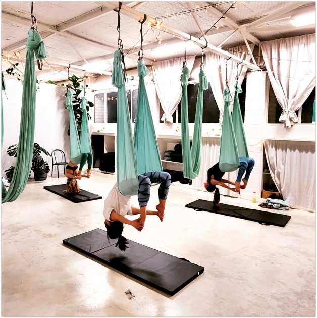 An Aerial Yoga Class