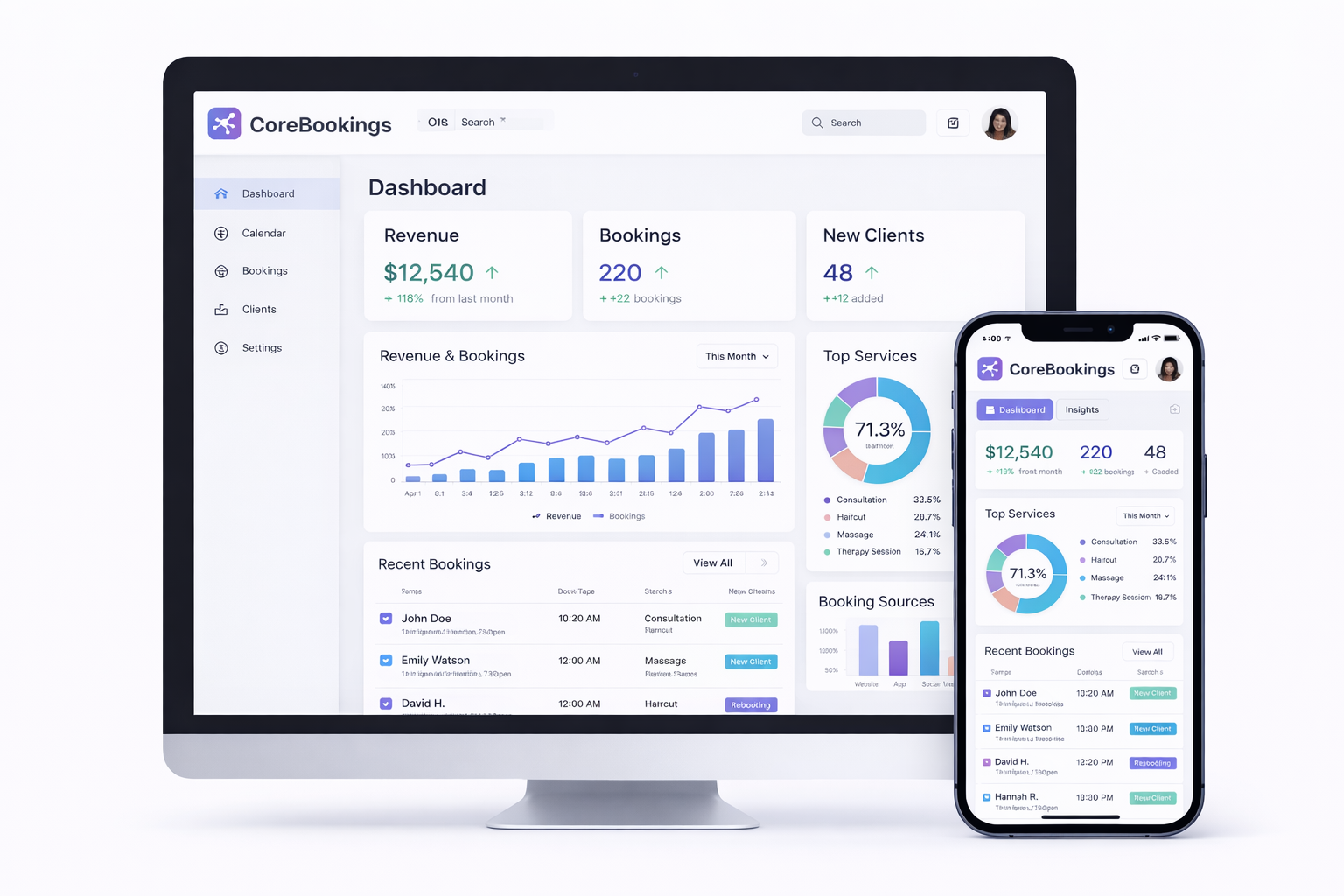 Manage your studio from desktop or mobile