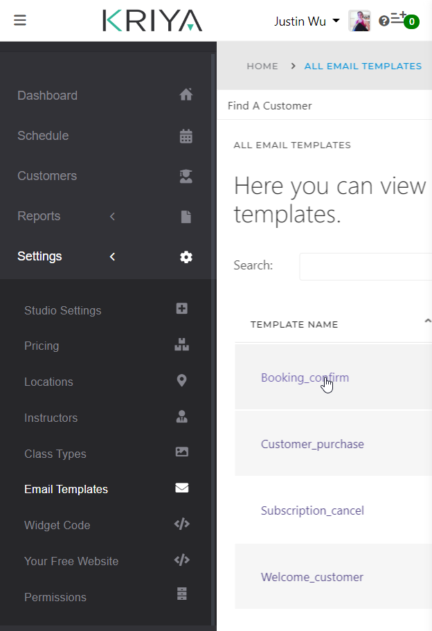 Email templates - CoreBookings Mobile View