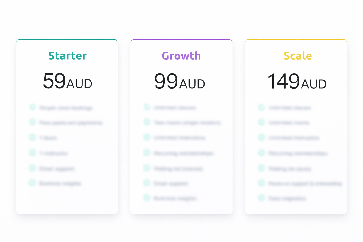 CoreBookings simple transparent pricing