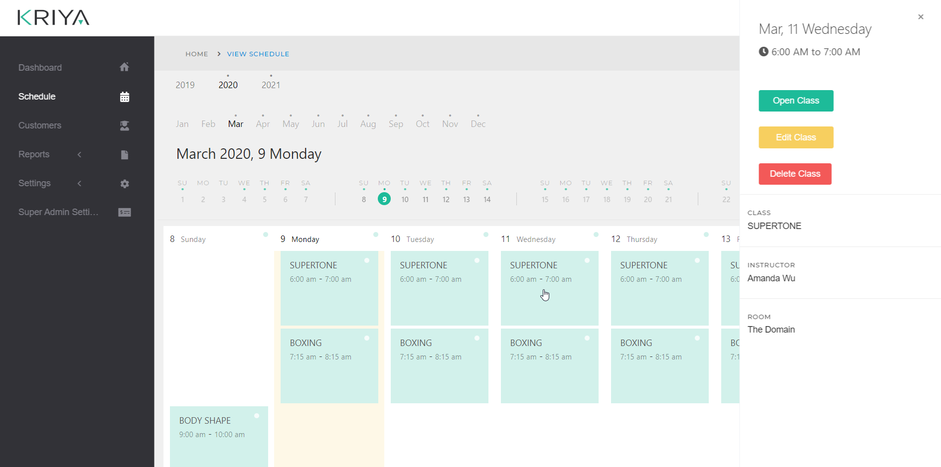 Sydney bootcamp schedule - CoreBookings